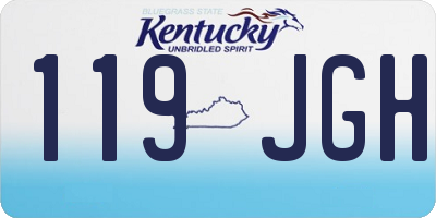 KY license plate 119JGH