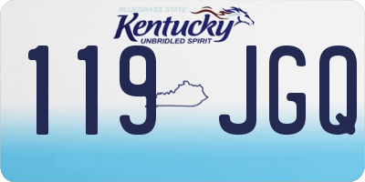 KY license plate 119JGQ