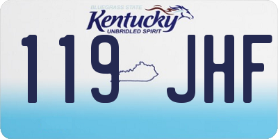 KY license plate 119JHF
