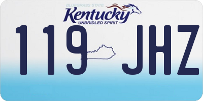 KY license plate 119JHZ