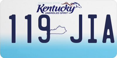 KY license plate 119JIA