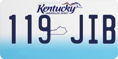 KY license plate 119JIB