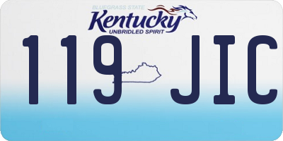 KY license plate 119JIC