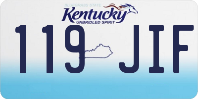 KY license plate 119JIF