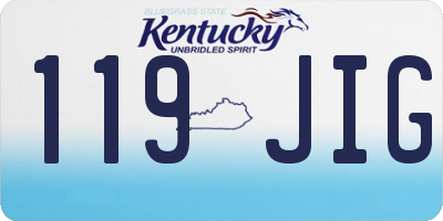 KY license plate 119JIG