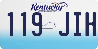 KY license plate 119JIH