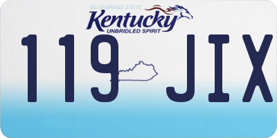 KY license plate 119JIX