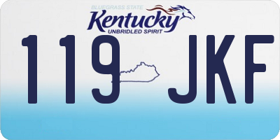 KY license plate 119JKF