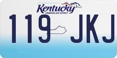 KY license plate 119JKJ
