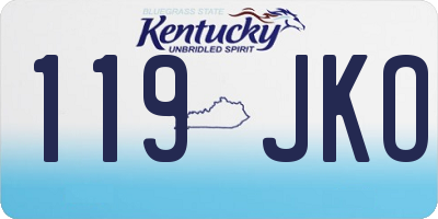 KY license plate 119JKO