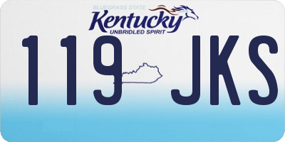 KY license plate 119JKS