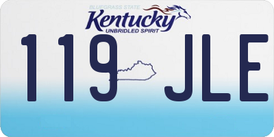 KY license plate 119JLE