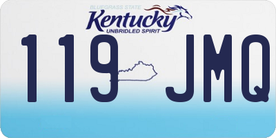 KY license plate 119JMQ
