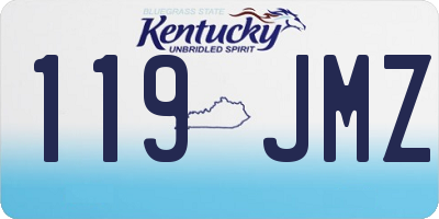 KY license plate 119JMZ