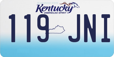 KY license plate 119JNI