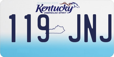 KY license plate 119JNJ
