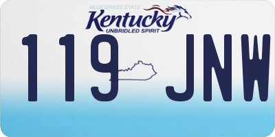 KY license plate 119JNW