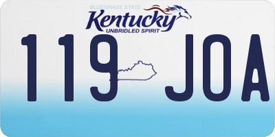 KY license plate 119JOA