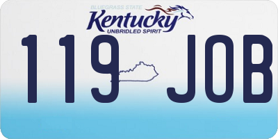KY license plate 119JOB