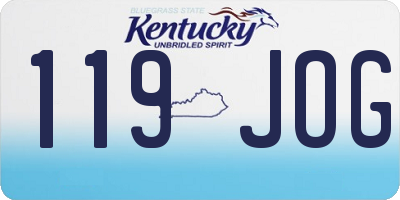 KY license plate 119JOG