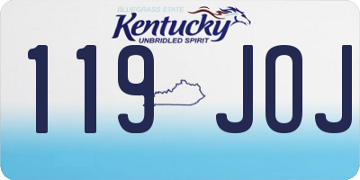 KY license plate 119JOJ