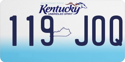 KY license plate 119JOQ