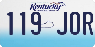 KY license plate 119JOR