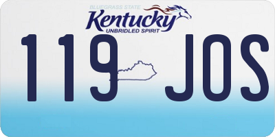 KY license plate 119JOS