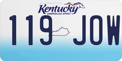 KY license plate 119JOW