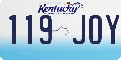 KY license plate 119JOY