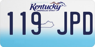 KY license plate 119JPD