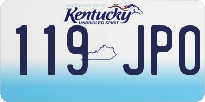 KY license plate 119JPO