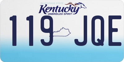 KY license plate 119JQE