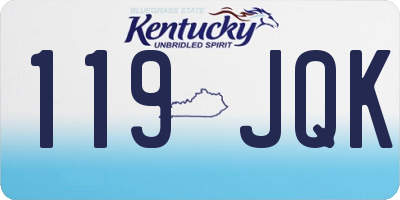 KY license plate 119JQK