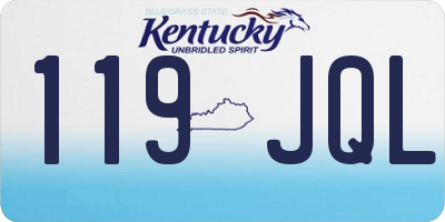 KY license plate 119JQL