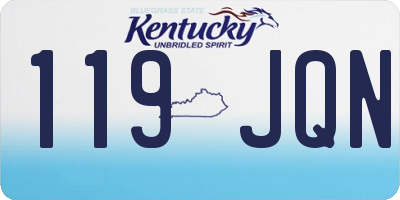 KY license plate 119JQN