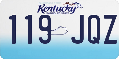 KY license plate 119JQZ