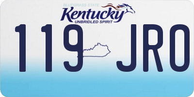 KY license plate 119JRO