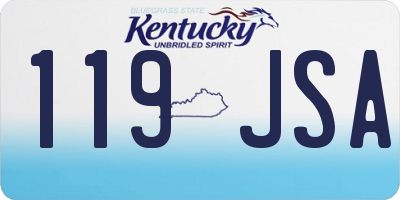 KY license plate 119JSA