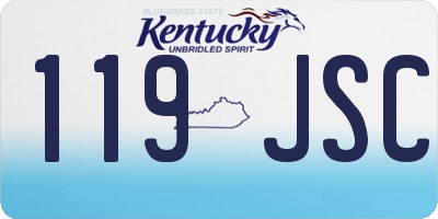 KY license plate 119JSC