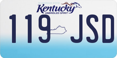 KY license plate 119JSD