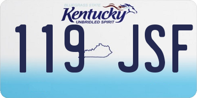 KY license plate 119JSF