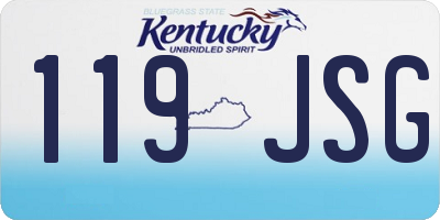 KY license plate 119JSG