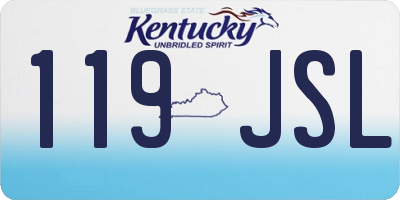 KY license plate 119JSL