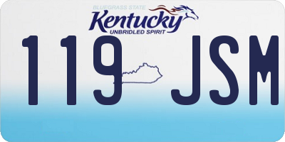 KY license plate 119JSM
