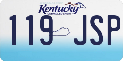 KY license plate 119JSP