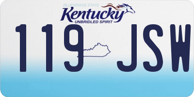 KY license plate 119JSW