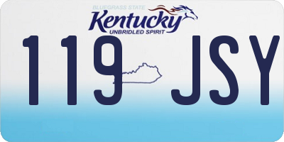 KY license plate 119JSY