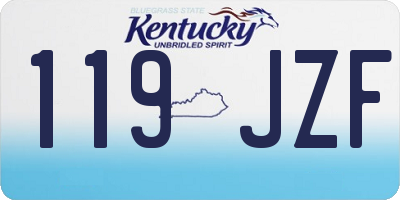 KY license plate 119JZF