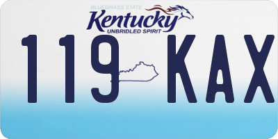 KY license plate 119KAX